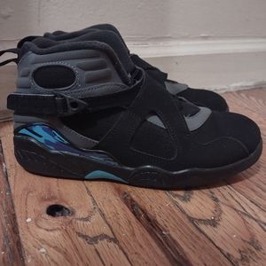 Jordan 8 Retro BP "Aqua" Little Kid's Shoes Black